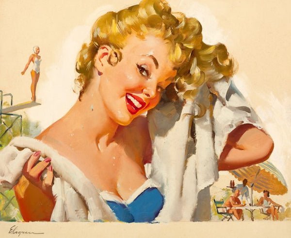 poolside fun gil elvgren