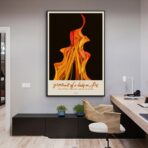 poster portrat des brennenden madchens