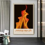 poster portrat des brennenden madchens