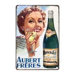 alte werbetafel muscadet aubert freres