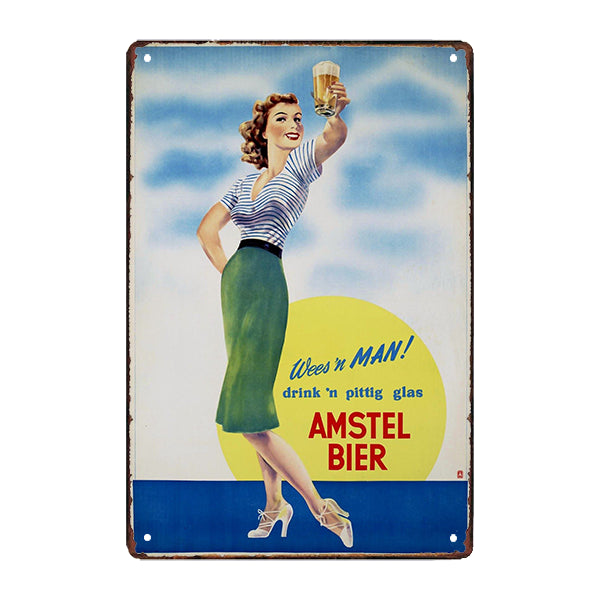 amstel werbeplakette amstel werbeplakette