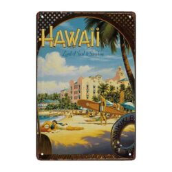 metall aluminium hawaii surf plakette