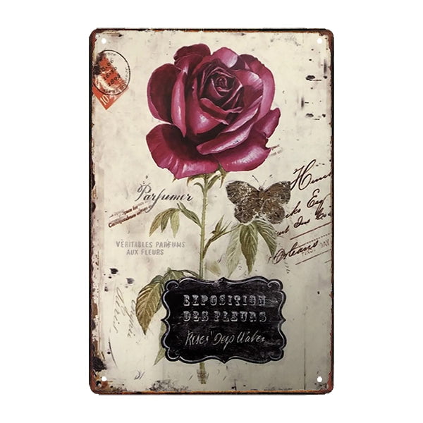 metallplatte alte blumen metallplatte alte blumen