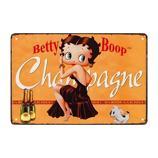 metallplatte betty boop champagner metallplatte betty boop champagner