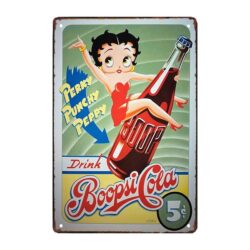metallplatte betty boop coca cola