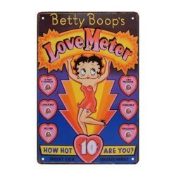 plakette aus metall betty boop love meter