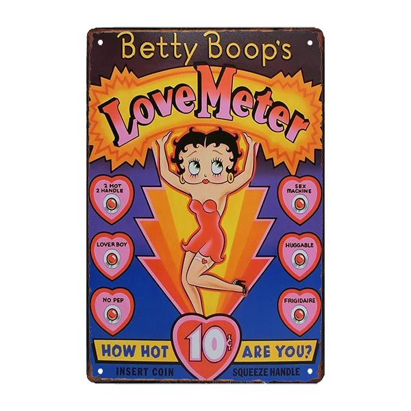 plakette aus metall betty boop love meter plakette aus metall betty boop love meter