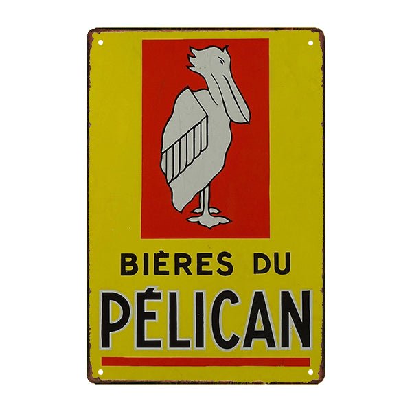 pelikan bier metallplatte pelikan bier metallplatte