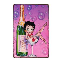 plakette metall champagner betty boop