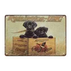 retro hunde metallplatte