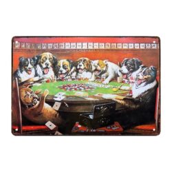vintage hund metallplatte