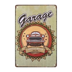 metallplatte deko garage 1