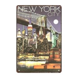 metall deko platte new york
