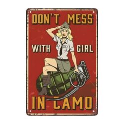 metall deko pin up militarschild