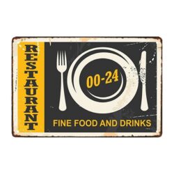 metallplatten deko restaurant