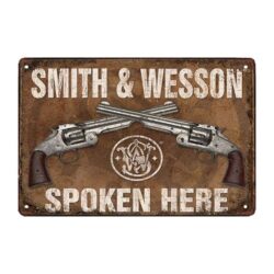 plakette metall deko smith wesson