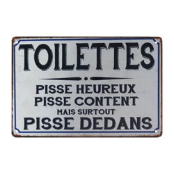 metallplatte deko wc 1