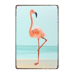 flamingo metallplatte