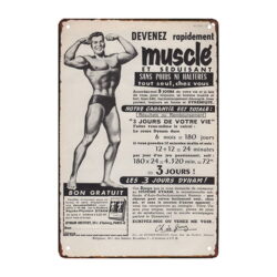 bodybuilding werbeschild aus metall deko