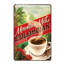 werbeteller fur kolumbianischen kaffee