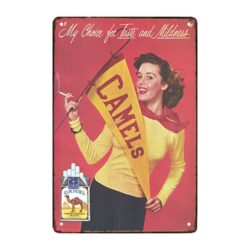werbeteller zigaretten camel en tole
