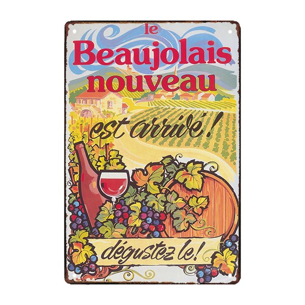 werbeschild metallbeschilderung beaujolais werbeschild metallbeschilderung beaujolais