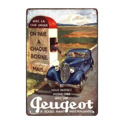vintage peugeot werbeschild