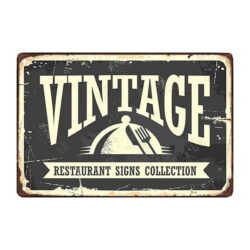 vintage restaurant werbeteller