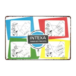 strickwaren intexa werbeplakette