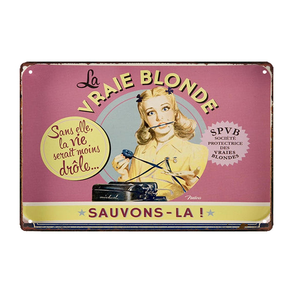 humorvolle metallplatte echte blondine humorvolle metallplatte echte blondine
