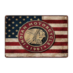 plakette aus metall fuer indian motorraeder 1901 amerika