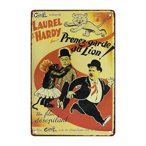 laurel and hardy metallplatte laurel and hardy metallplatte