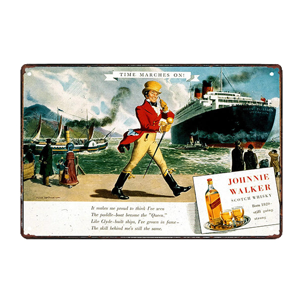 vintage johnnie walker metallplatte vintage johnnie walker metallplatte