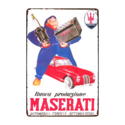 vintage maserati metallplatte