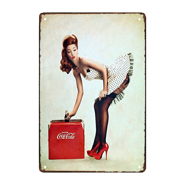 dekorative metallplatte pin up coca cola dekorative metallplatte pin up coca cola