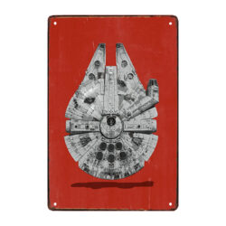 metallplatten wanddekoration millennium falcon