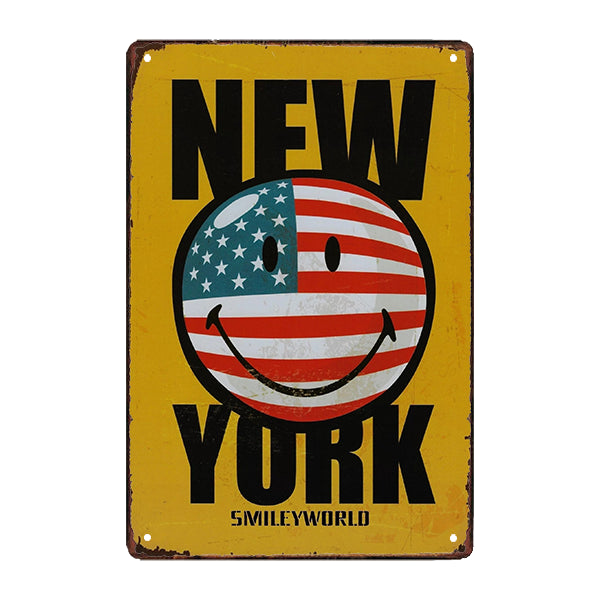 metallplatte new york smiley metallplatte new york smiley