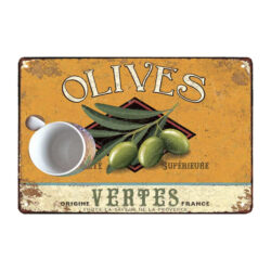 metallplatte gruene oliven provence
