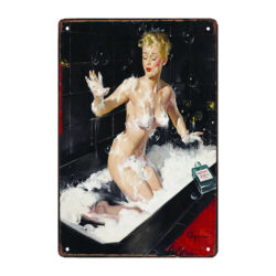 50er jahre pin up blechschild badezimmer