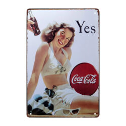coca cola pin up metallschild