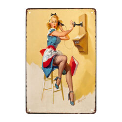 metallplatte pin up elvgren
