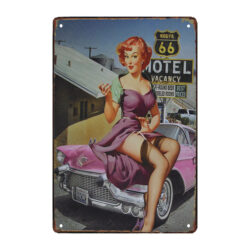 pin up und auto usa metallschild