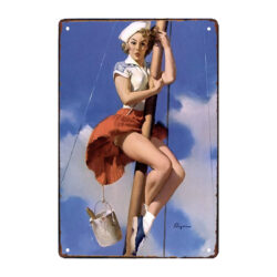 metallplatte pin up marineblau