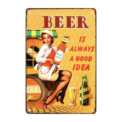 metall pinup vintage bierteller