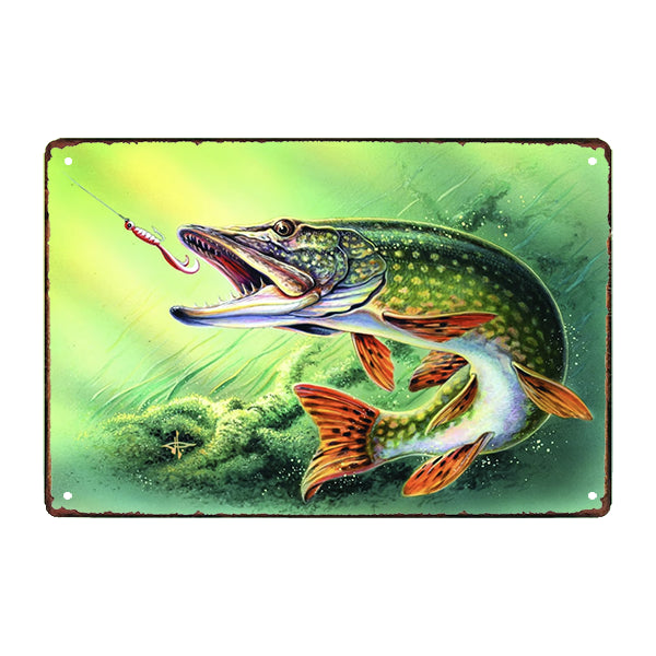 vintage metallplatte br fisch schwarzbarsch vintage metallplatte br fisch schwarzbarsch