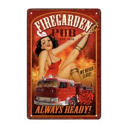 metall feuerwehrmann schild