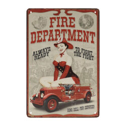 vintage new york feuerwehrmann metallschild