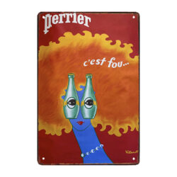 altes perrier pub metallschild