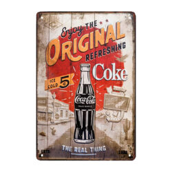 coca cola werbeschild aus metall