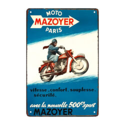 vintage metall werbe motorrad mazoyer platte